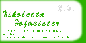 nikoletta hofmeister business card